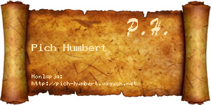 Pich Humbert névjegykártya